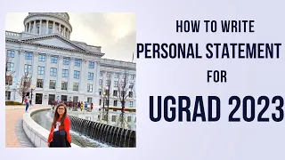 How to write best SOP for UGRAD 2023 | Personal Statement guidance for UGRAD #ugradSOP #ugrad2023