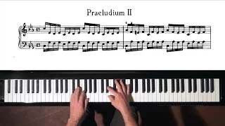 Bach Prelude and Fugue No.2 Well Tempered Clavier, Book 1 with Harmonic Pedal