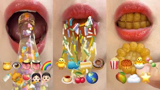 asmr 30 MINUTES EMOJI FOOD CHALLENGE (SATISFYING & RELAXING) 이모지 먹방 eating sounds