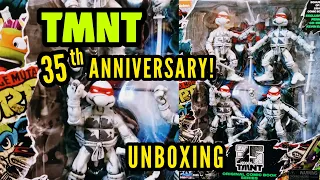 TMNT 35TH ANNIVERSARY 4 Pack Action Figures Exclusive UNBOXING Toys TEENAGE MUTANT NINJA TURTLES