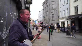 Robin Hey Busking in Galway Ireland - The Leaving of Liverpool