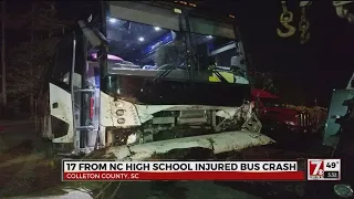 17 from NC high school injured in bus crash