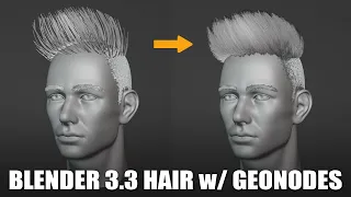 Blender 3.3 New Hair System with Geometry Nodes Timelapse