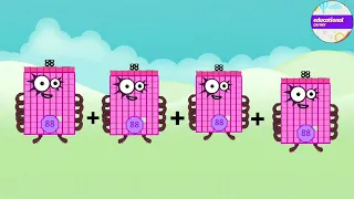 Numberblocks addition four same  number 76 to 100| learn to count ‎@preschoollearning110