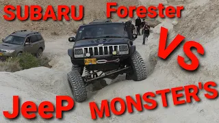 Subaru Forester Diagonal test VS JeeP MONSTERS 4×4. Hard Off road for SsangYong New Rexton G4