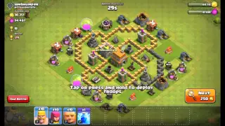 Clash of Clans- Giant/Barb/Archer Th6 Attack