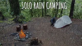 Solo RAIN CAMPING in the Mountains | Car Camping at the top of a Waterfall