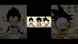 Goku and Vegeta fighting for food #anime #animation #dragonball #goku