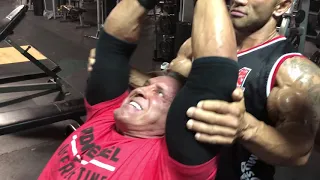 Giant set for TRICEPS (my turn) with Hidetada Yamagishi, City Athletic Club Las Vegas