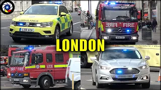 UK Emergency Vehicles Responding - Lights,  Sirens and Action in London!