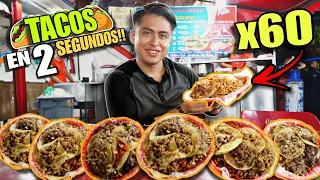 El RETO de 60 Tacos que NADIE HA LOGRADO 🌮 | **La Taquería "MÁS RÁPIDA" del Mundo!⏱️🤯