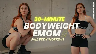 30 Min. Bodyweight EMOM | SWEATY Full Body Workout | Burpee-Variations | No Equipment | Follow Along