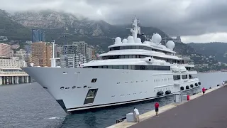 Return of Megayacht KATARA docking sideways w/ owners private security entourages@archiesvlogmc