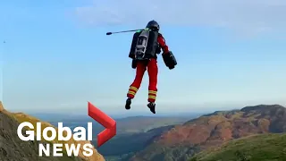 Jet suit flying paramedic tested to reach remote patients in UK