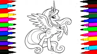 How To Draw My Little Pony Princess Cadance Coloring Pages Colours with Colored Markers
