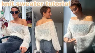 MOHAIR SWEATER PATTERN | knitting for beginners | how to knit a sweater