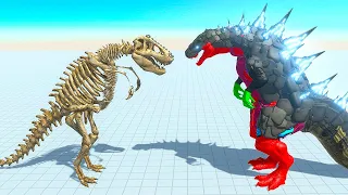 Skeleton Godzilla vs Itself and Other Units - Animal Revolt Battle Simulator