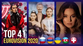 All Songs: TOP 41 (Russia, Armenia, Ukraine, Switzerland, Azerbaijan)  EUROVISION 2020