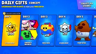 😛AMAZING DAILY GIFTS STREAK IS HERE??!!🤯🎁 COMPLETE NEW FREE REWARDS✅😎 | Brawl Stars