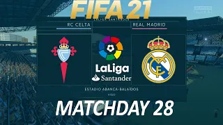 FIFA 21 Celta Vigo vs Real Madrid | La Liga 2021 | PS4 Full Match