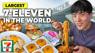 Eating at the LARGEST 7-Eleven in the World! (under $1)