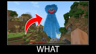 Minecraft wait what meme part 224 realistic minecraft Giant Huggy Wuggy