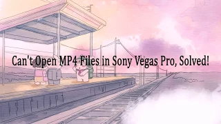 Can't Open MP4 Files in Sony Vegas Pro, Solved!