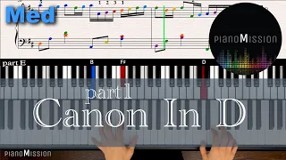 [Real Piano Tutorial] CANON IN D_Pachelbel (INTERMEDIATE) Part 1 with sheets