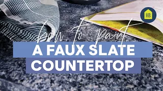 The Easiest Way to DIY a Faux-Slate Countertop | DIY I HB