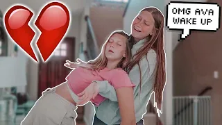 PASSING OUT IN MY TWIN SISTERS ARMS PRANK!!