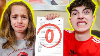 REACCIONANDO A LAS NOTAS DE MI HERMANA PEQUEÑA! **no me lo creo**