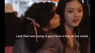 Danielle try giving hanni a kiss on the cheek 😘 😜😱