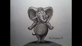 Как нарисовать слона /Простой рисунок СЛОНА / Нарисует каждый / Не сложный рисунок  Часть 1 # 1