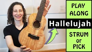 Hallelujah Play Along (Leonard Cohen) 🎵 EASY Ukulele Strumming or Fingerpicking Patterns