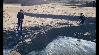 Huge dam construction and destruction from multiple angles