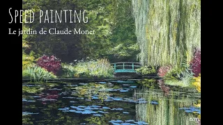 Speed painting le jardin de Claude Monet aux pastels secs