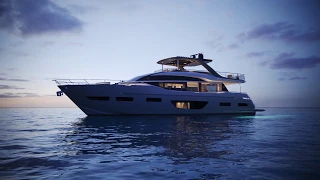 Princess Y85 Motor Yacht fly through animation