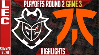 G2 vs FNC Highlights Game 3 | LEC Playoffs Summer 2020 Round 2 | G2 Esports vs Fnatic G3