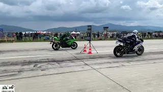 Yamaha R6 vs KAWASAKI NINJA ZX6R 🏍🚦 motorcycle drag race 1/4 mile - 4K