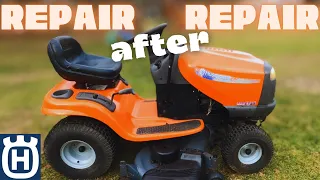 START TO FINISH fixing and restoring a 2005 Husqvarna YTH2448 ride on lawn mower