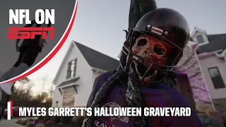 An in-depth look at Myles Garrett's Vecna costume & Halloween graveyard | NFL on ESPN