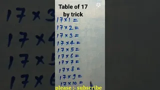 Table of 17 by trick, #short,#maths#shortmaths