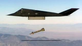 F-117 stealth fighter flies on
