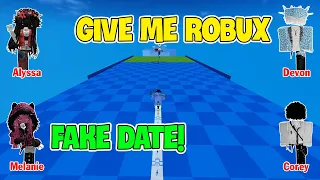 TEXT To Speech Emoji Groupchat Conversations | We Pretended To Go On A Date And Took Their Robux