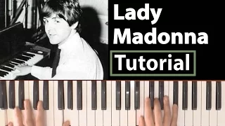 Como tocar "Lady Madonna"(The Beatles) - Piano tutorial y partitura