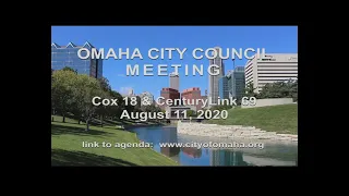 Omaha City Council meeting August 11, 2020