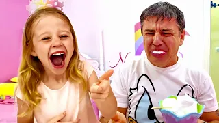 Nastya aprende a hacer una broma con papá, una nueva historiapara niños