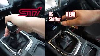 VB WRX STI Short shifter install comparison vs OEM Subaru 2022 2023 2024 WRX STI
