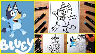 Bluey Coloring Book Page Compilation | Bluey - Bingo - Bluey & mom | with markers colors