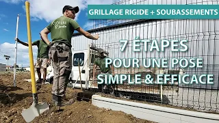 TUTO - Comment poser du grillage rigide avec soubassements béton & poteaux à clips JARDIPREMIUM ?